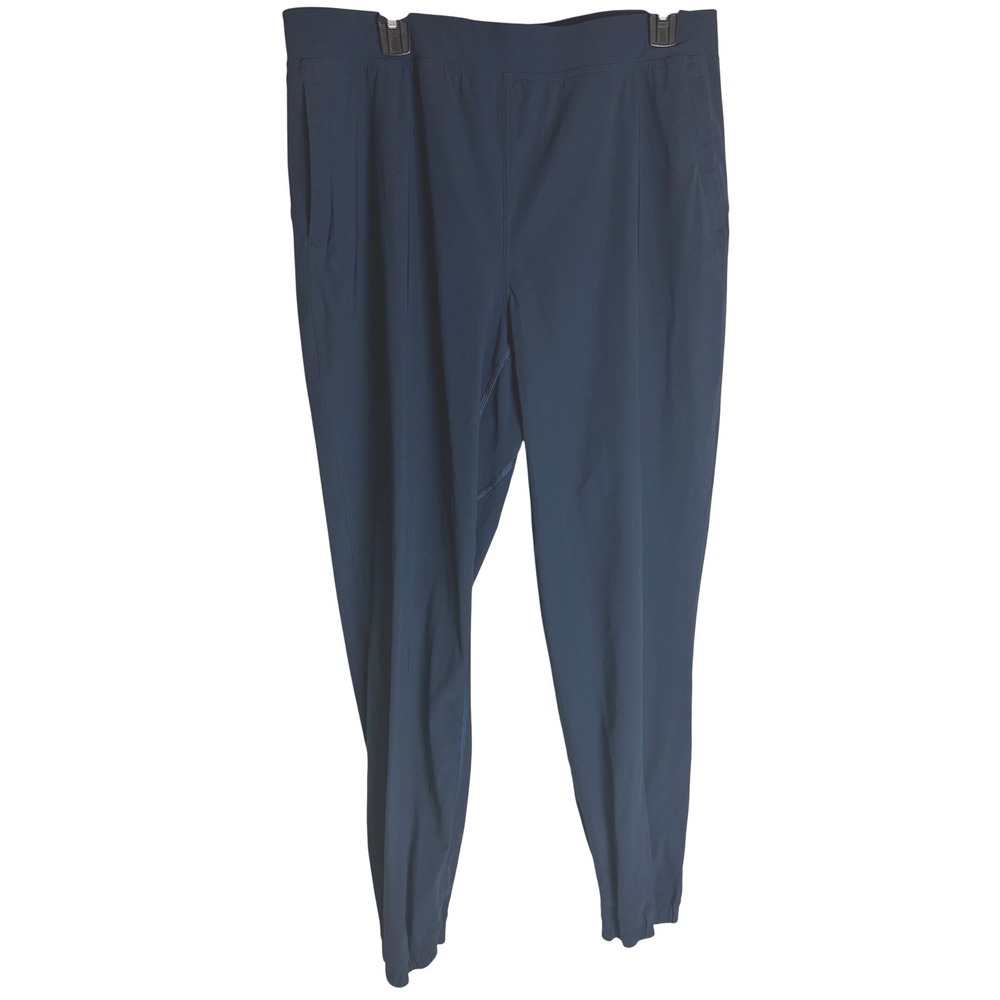 Lululemon Womens Navy Blue Recycled Nylon Lycra Ankle Zip Jogger Pants Size 14